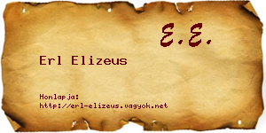 Erl Elizeus névjegykártya